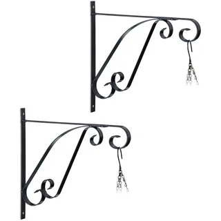 Relaxdays Blumenampel Halterung 30 x 28 x 2 cm Schwarz
