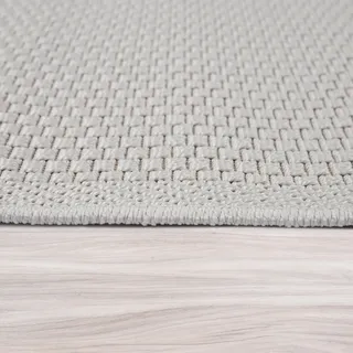 TT Home In-& Outdoorteppich Terrasse Küche Balkon Wetterbeständig Modern Unifarben Größe 200 cm Rund - Beige