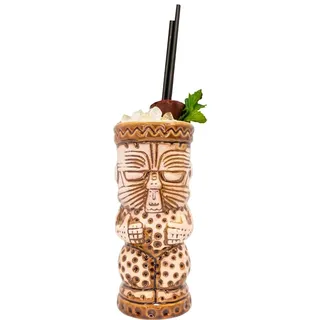 VB VIN BOUQUET FIK 1406 Tiki-Glas D 350 ml, exotisches Cocktail-Design, ideal für Partys und Themenversammlungen, A4