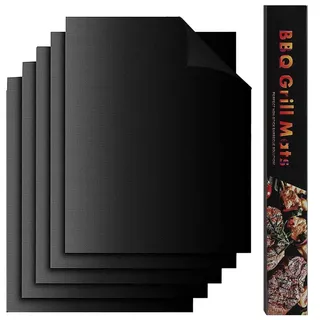 GDPLAN BBQ Grillmatte, Antihaft Teflon Grillmatten Grillplatte Gasgrill,Backmatte Backpapier Wiederverwendbar,für Holzkohlegrill, Elektronischen Grill, Backofen 5er Set Antihaft Teflon Grillmatten