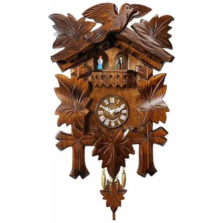 Kuckulino Schwarzwalduhr mit Quarzwerk + Kuckucksruf und drehende Tänzer