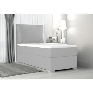 Boxspringbett, Kinderbett SUZI MINI Ohne Topper Jugendbett, Federkern , 90x200 cm ,(Hellgrau: ITAKA 51) - Hellgrau