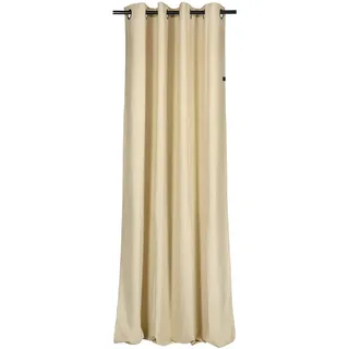 Schöner Wohnen Ösenvorhang , Sandfarben, Beige , Textil , Uni , 130x250 cm , Heimtextilien, Vorhänge, Fertigvorhänge, Ösenvorhänge