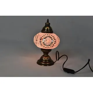 Handgemachte türkische Tischlampe Rose in Rosa – Orientalische Stimmungsbeleuchtung für Nachtisch und Dekoration