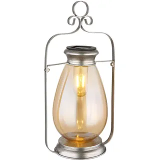 GLOBO Solarleuchte Metall 36,5 cm inkl. LED-Lampe Silber
