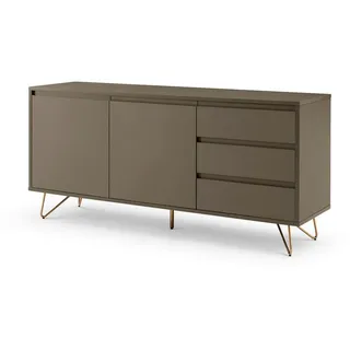 SalesFever Sideboard 150 x 70 x 40 cm grau / gold
