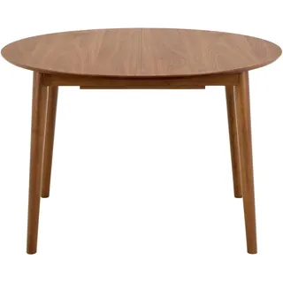 Mid.you Ausziehtisch , Walnussfarben , Holz , Nussbaum, Kautschukholz , furniert, massiv , rund , rund , 115x75x115-154 cm , ausziehbar , Holzmöbel, Holztische, Esstische Holz, Esstische furniert