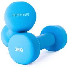 KG Physio Hantelset mit A3-Übungsposter - Neopren Kurzhanteln 2er Set - Fitness Gewichte aus Gusseisen - Gewichte Hantel Set, Schweißabweisendes Kurzhantelset für Frauen und Männer - Hanteln 1kg-10kg