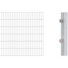 Alberts 643973 Erweiterung zum Doppelstabmattenzaun | verschiedene Höhen - wahlweise in verschiedenen Farben | feuerverzinkt | Höhe 120 cm | Länge 2 m