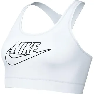 Nike Damen Bra W Nk Swsh Med SPT Futura Bra, White/Black/White, FB4080-100, M