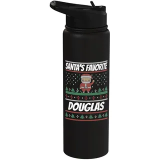 Santas Lieblings-Douglas Lustiger Weihnachts-Douglas-Name Stainless Steel Insulated Water Bottle