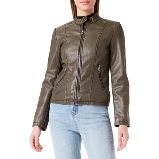 ONLY female Kunstlederjacke Bandkragen Bikerjacke