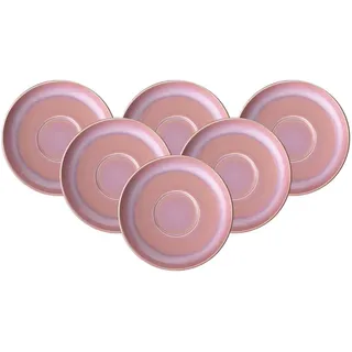 Villeroy & Boch like. by Villeroy ø Boch Untertasse "Kaffeeuntertassen Perlemor Coral ø 16,1 cm 6er Set rosa", rosa,
