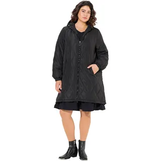 Ulla Popken Damen große Größen Übergrößen Plus Size Leichtstepp-Mantel, wasserabweisend, 2-Wege-Zipper