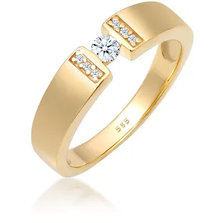 Verlobungsring ELLI DIAMONDS "Ring Diamant Weiß Brillantschliff (0.14 ct) 585 Gelbgold" Gr. 54, gold, Fingerringe, Damen, 54, Gelbgold 585, Verlobungsring