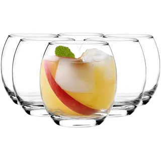 Glasmark KROSNO 1992 Gläser-Set 6-teilig Trinkgläser Wassergläser Drinkgläser Saftgläser Niedriges Glas Spülmaschinenfest 6x300 ml