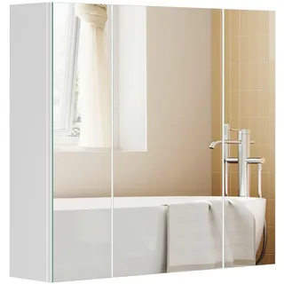 Mid.you Spiegelschrank , Weiß , Holzwerkstoff , 60x55x15 cm , Badezimmer, Badmöbelsets & Badmöbelserien, Badmöbelserien