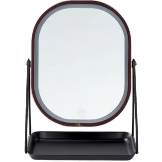 Beliani Kosmetikspiegel, Roségold Metall Oval, 13x32x24 cm Spiegel, Schminkspiegel