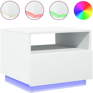 vidaXL Couchtisch mit LED-Leuchten Weiß Holz 50 x 49 x 1280 cm
