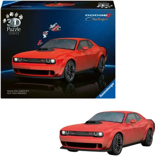 Ravensburger 3D Puzzle Iconics: 12008036 Dodge Challenger R/T Scat Pack Widebody - Muscle-Car Kraftpaket als detailgetreues Modellauto für echte PS-Fans