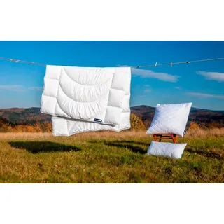 DUNLOPILLO »Home Bettdecken Sommer und Winter« warm Füllung: Polyester. Bezug: Polyester, 1 Stk. tlg. Bettdecke 135x200, 155x220cm, feuchtigkeitsregulierend, weiß,