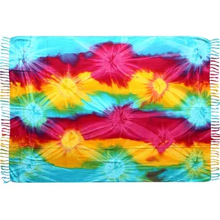 Wogeka Sarong – Blickdichtes luftiges Strandtuch in Hellblau Rot Gelb für Damen & Herren als Pareo Wickelrock Cover Up Strandkleid Wrap für Strand 77