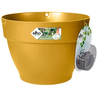 elho Vibia Campana Hängeampel 26 - Blumentopf Hängend - Pflanzentopf für Außen - Ø 26.0 x H 18.4 cm - Gelb/Honig Gelb