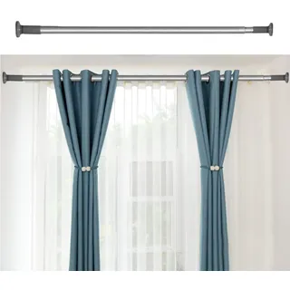 Vorhangstange Klemmstange 228-277cm – Silber, Ø 32 mm – Teleskopstange ohne Bohren – Spannstange für Gardinen, Terrasse, Tür und Wohnzimmer – einfache Montage ohne Schrauben