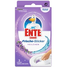 WC-Ente Frische-Sticker, körbchenloser WC-Spüler, bis zu 4 Wochen, Veilchen Duft, 1er Pack (1 x 27 g)