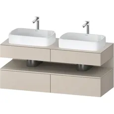 Duravit Qatego Konsolenwaschtischunterbau, 2 Auszüge, 2 Schubkästen, 2 Ausschnitte, 1400x550x600mm, Nische Taupe Supermatt, QA4767083, Farbe: Taupe Matt/mit Nischenbeleuchtung