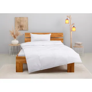 Home affaire Kunstfaserbettdecke + Kopfkissen »Taylore Set: 1 Bettdecke 135x200 cm & 1 Kissen 80x80 cm oder 40x80 cm« Sommer, Herbst & Winter, weiß