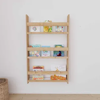 Hanah Home Bücherregal im skandinavischen Stil, 56 x 92 x 10 cm, Naturbraun, 100% MDF, 12 mm stark | Elegante Aufbewahrungslösung für Zuhause