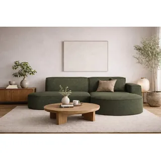 kaiser möbel Ecksofa, Sofa L form, Couch L form Modena L Studio stoff Verita Dunkelgrün Rechts - dunkelgrün