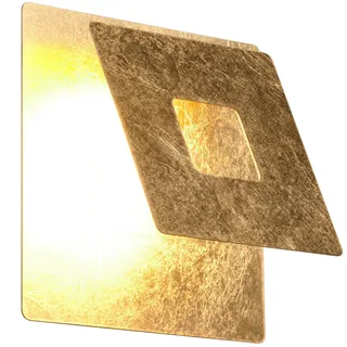Trio Leuchten LED Wandleuchte Leano 6W, warmweiß goldfarbig Metall