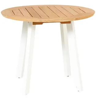 Tisch Diana - 95 cm rund Beine Aluminium weiss