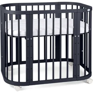 Waldin Babybett 5in1, Beistellbett aus Holz, Matratze, Belüftet