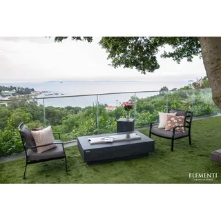 Elementi Gasfeuerstelle "Vancouver" in Beton-Optik anthrazit 142 x 81 x 36 cm (L x B x H)