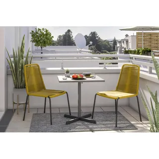 Ambia Garden Gartenstuhl , Senfgelb , Metall, Kunststoff , Rundrohr , 56x62x85.5 cm , stapelbar, wetterbeständig , Gartenmöbel, Gartensessel