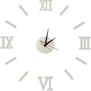 Wanduhr silberne römische Ziffern - Silber