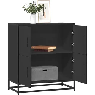 vidaXL Sideboard Schwarz 68x35x76 cm Holzwerkstoff - Schwarz