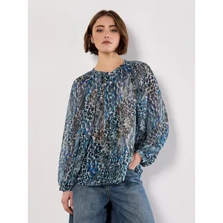 Apricot Chiffonbluse "Chiffon-Top" mit Patchwork-Druck, grün