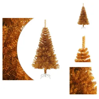 vidaXL Künstlicher Weihnachtsbaum mit Ständer Gold 150 cm PET - Weihnachtsbäume - Gold