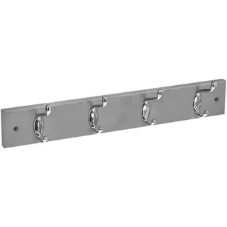 Five AC-Déco Kleiderhaken mit 4 Köpfen, 42 x 7 x 6,5 cm, Holz, Grau