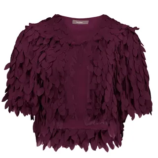 Blusenjacke VERA MONT "Blusenjacke gerader Schnitt", Damen, Gr. 48, lila (strong aubergine), Obermaterial: 100% Polyester PES., Jacken Blusenjacke