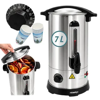 Relaxdays Glühweinautomat 7 l Silber