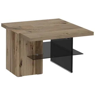 Voglauer Couchtisch , Grau, Eichefarben , Holz, Glas , Altholz, Eiche , furniert , 80x50x83.8 cm , Goldenes M, Made in Austria , Holzmöbel, Holztische, Wohnzimmertische Holz, Couchtische Holz