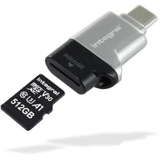 Integral MicroSD USB3.0/USB-C Typ-C OTG Speicherkartenlesegerät Adapter - Super schnelle Übertragungsgeschwindigkeiten, Plug & Play und kompatibel mit microSDXC/microSDHC UHS-I U1 & U3