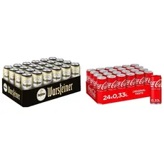 Warsteiner Premium Pilsener 0.5 l Dosen Tray DPG EINWEG (24 x 0.5L) & Coca-Cola Classic, Pure Erfrischung mit unverwechselbarem Coke Geschmack in stylischem Kultdesign, EINWEG Dose (24 x 330 ml)