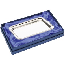 SILBERKANNE Tablett rechteckig 24x16 cm glatt poliert Premium Silber Plated edel versilbert in Top Verarbeitung. Fertig zum verschenken mit schicker Geschenkverpackung