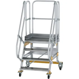 Günzburger Plattformtreppe 60° Stufenbreite 80 cm Aluminium/Edelstahl/Stahl